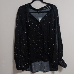 Black and White Buttoned Blouse 30" Ptp